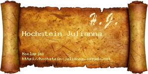 Hochstein Julianna névjegykártya